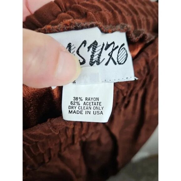 Yasuko Blouse Top Elastic Waist Pants Silk Accents Size Small Medium Made in USA - Picture 7 of 15